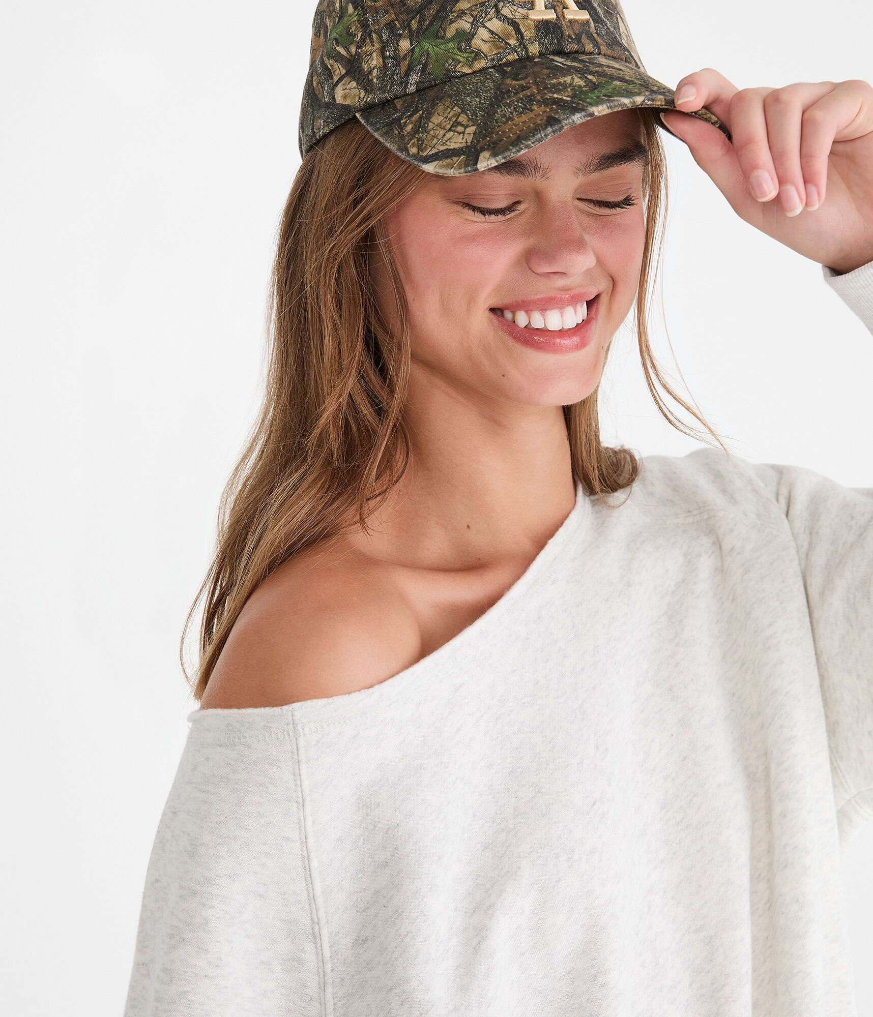 Cloud Soft Slash-Neck Bubble Sweatshirt