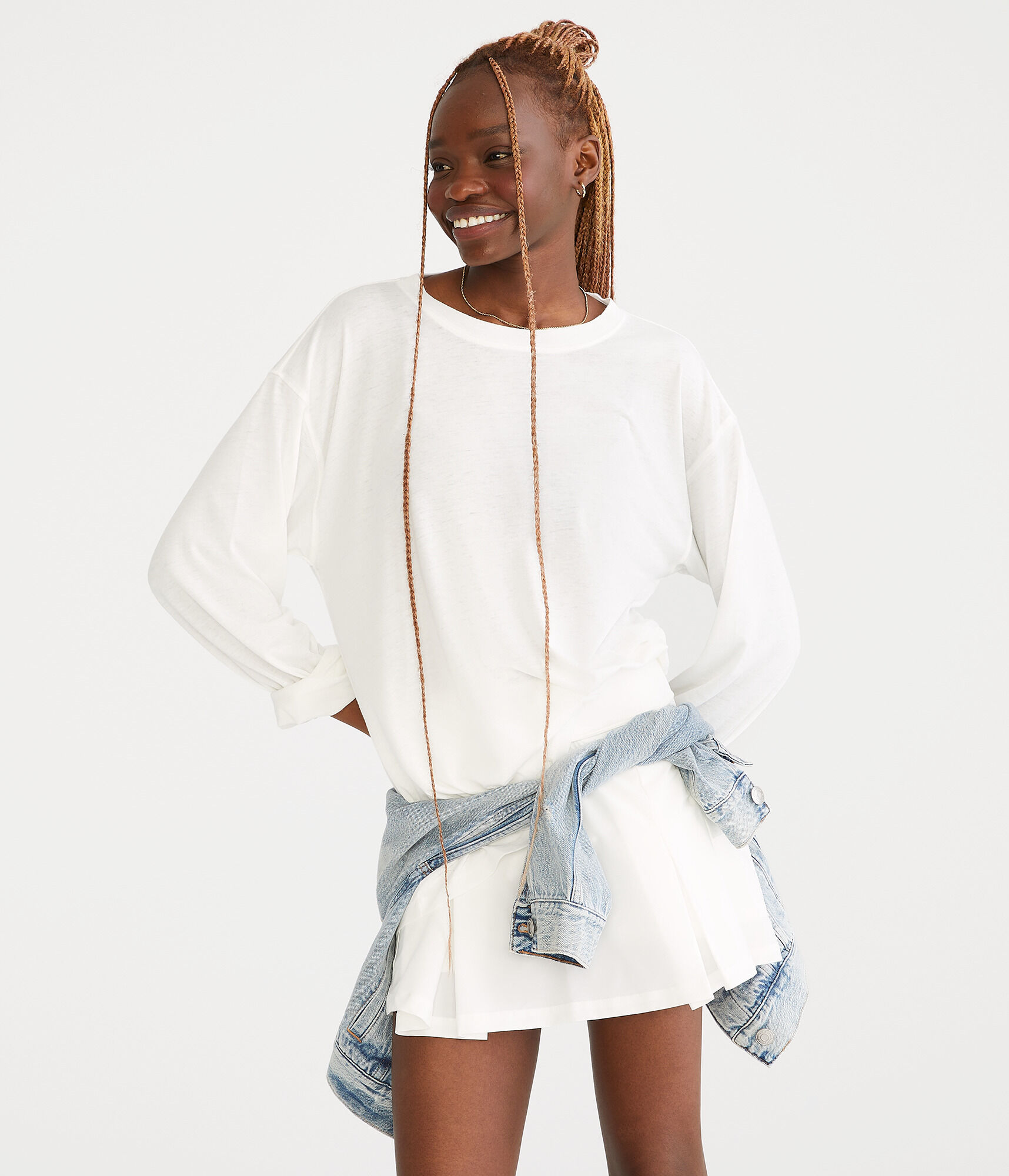 Long Sleeve Washed Loose Fit Crew Tee