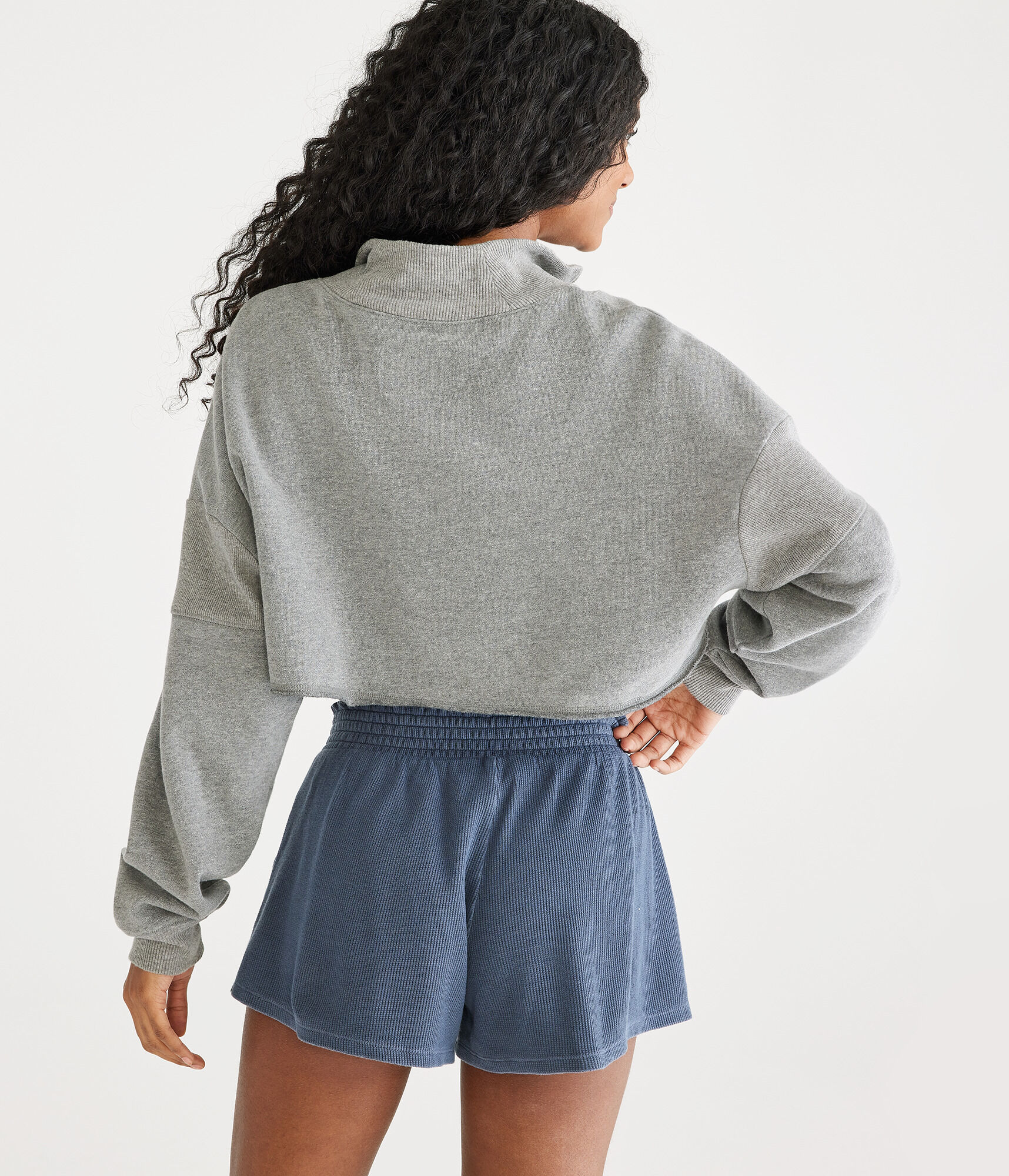 High-Waisted Waffle Shorts