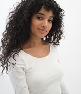 Long Sleeve Lace-Up Back Bodycon Crop Top