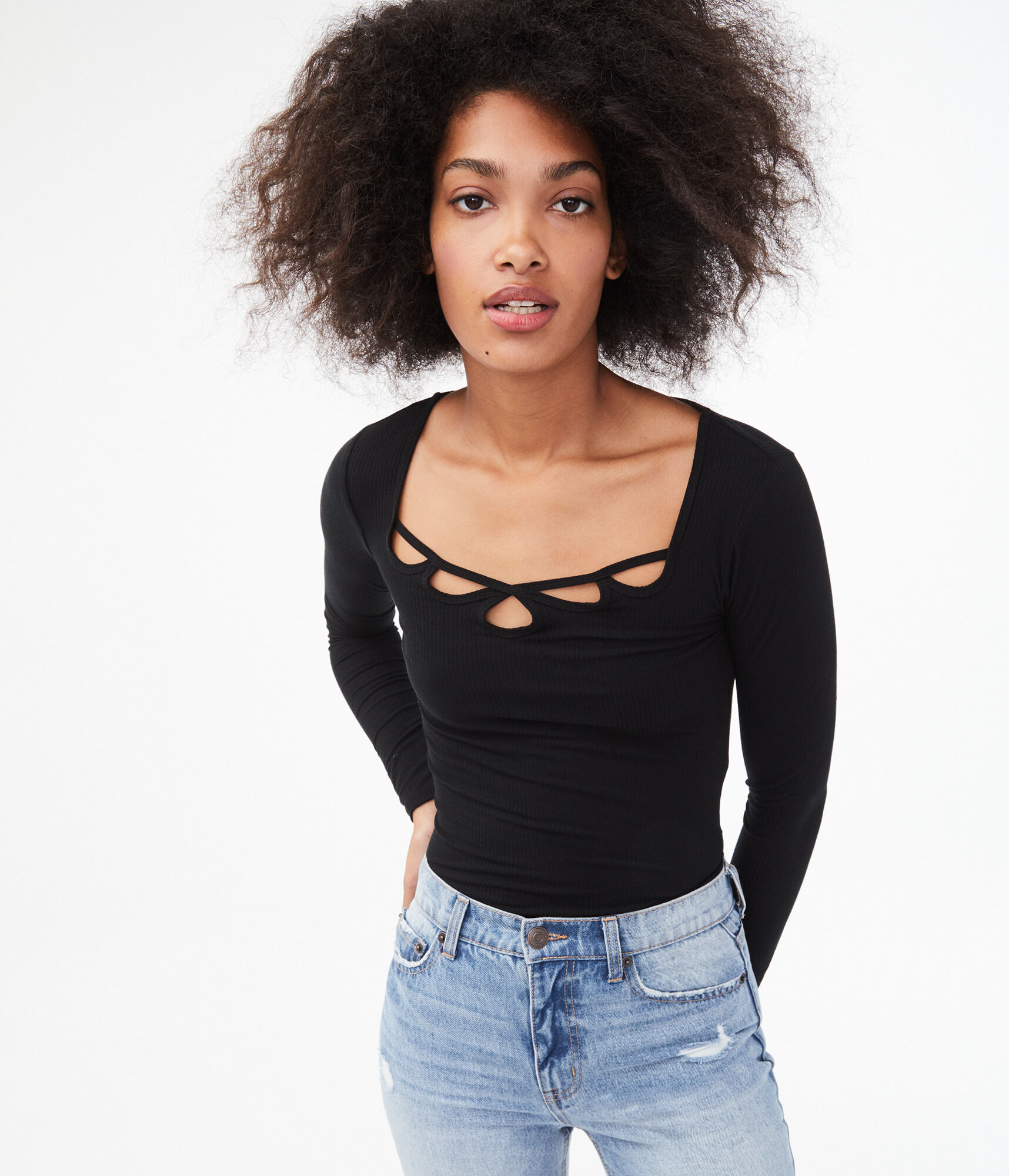 Long Sleeve Seriously Soft Cutout Bodycon Top