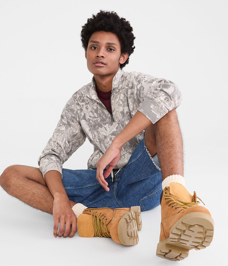 Cloud Soft Forest Camo Boxy Quarter-Zip Sweatshirt