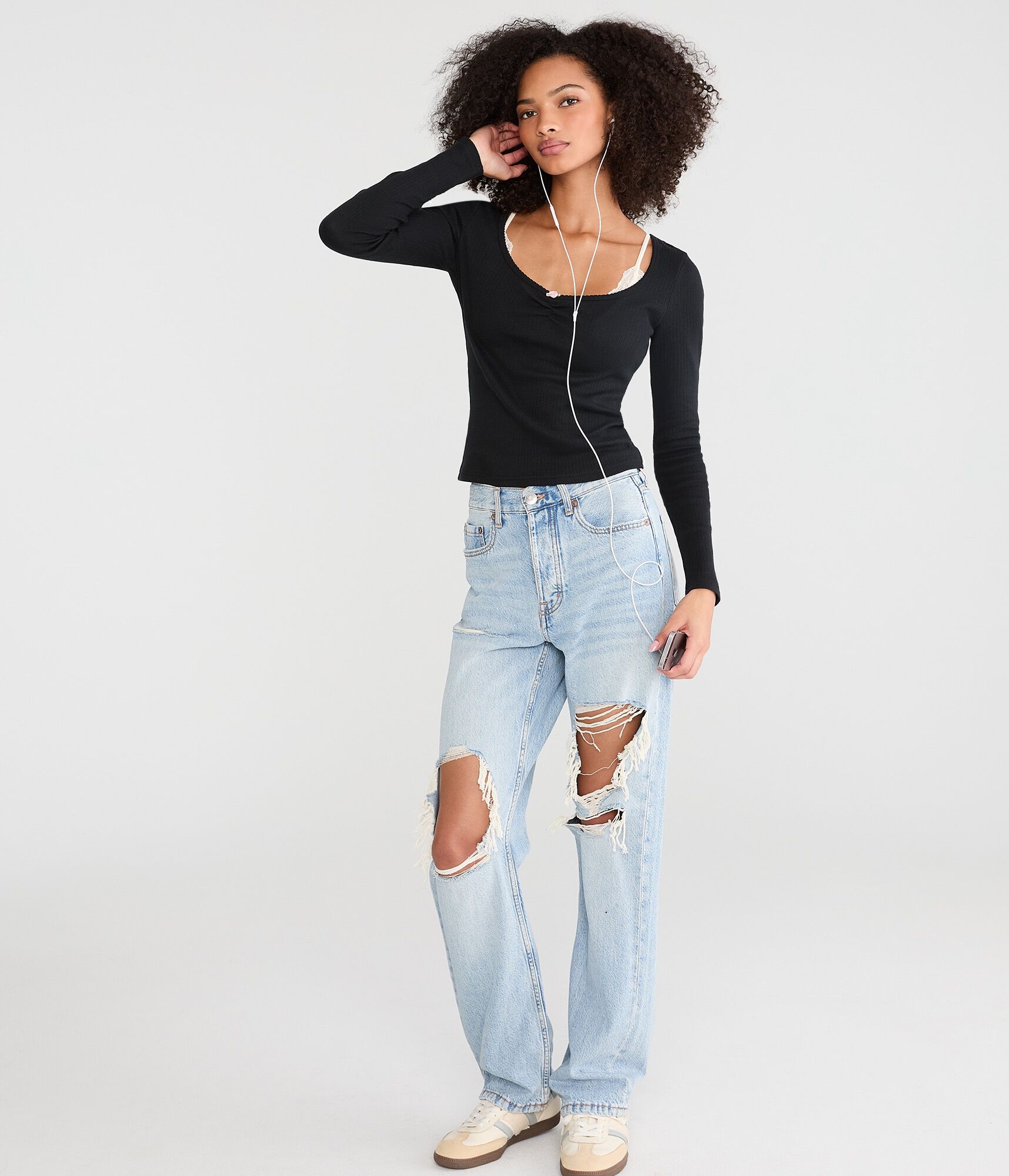 Long Sleeve Seriously Soft Cinch-Front Tee