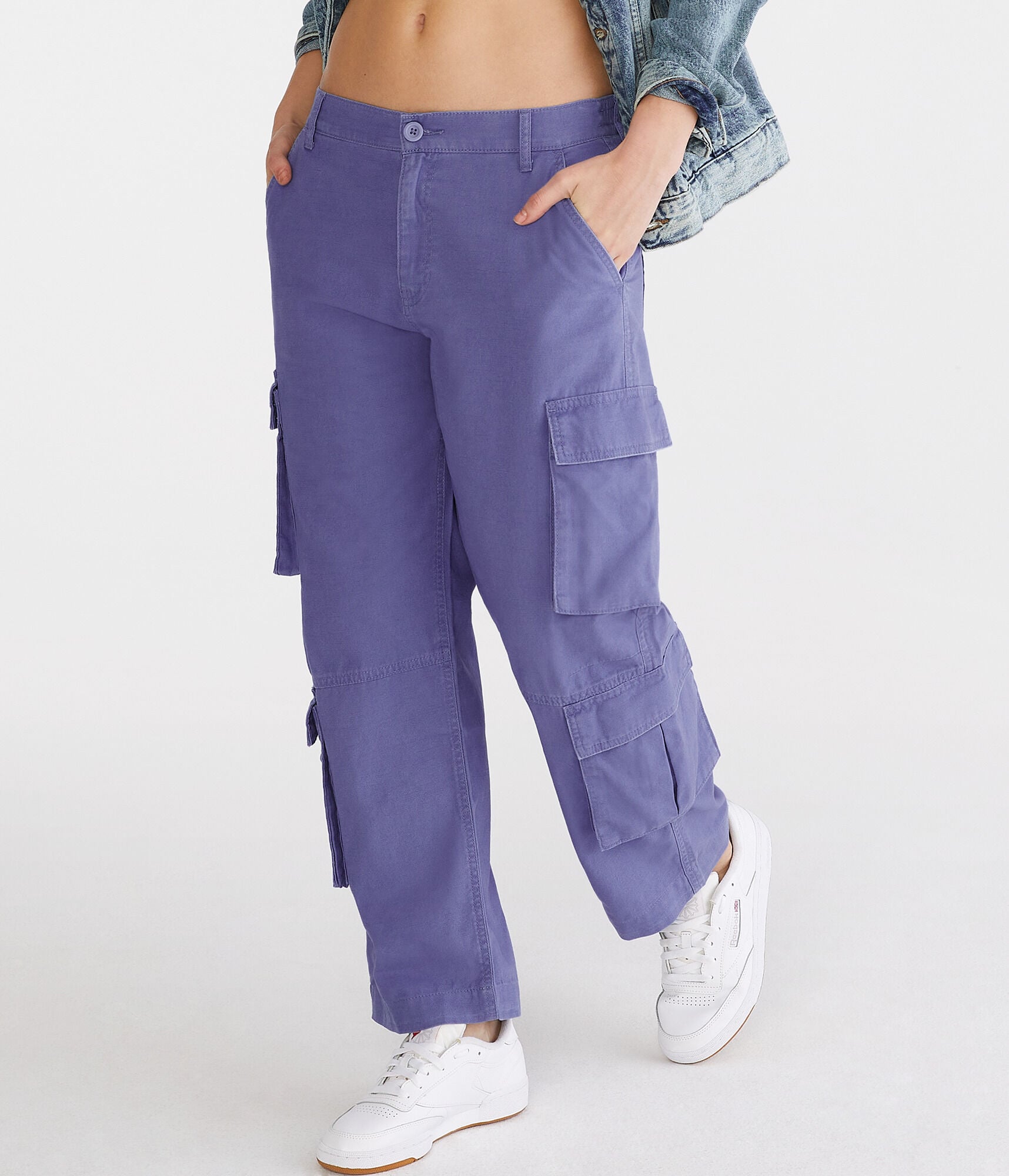 Double-Pocket Cropped Utility Cargo Pants