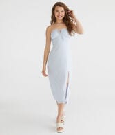 Floral Strapless Midi Sheath Dress