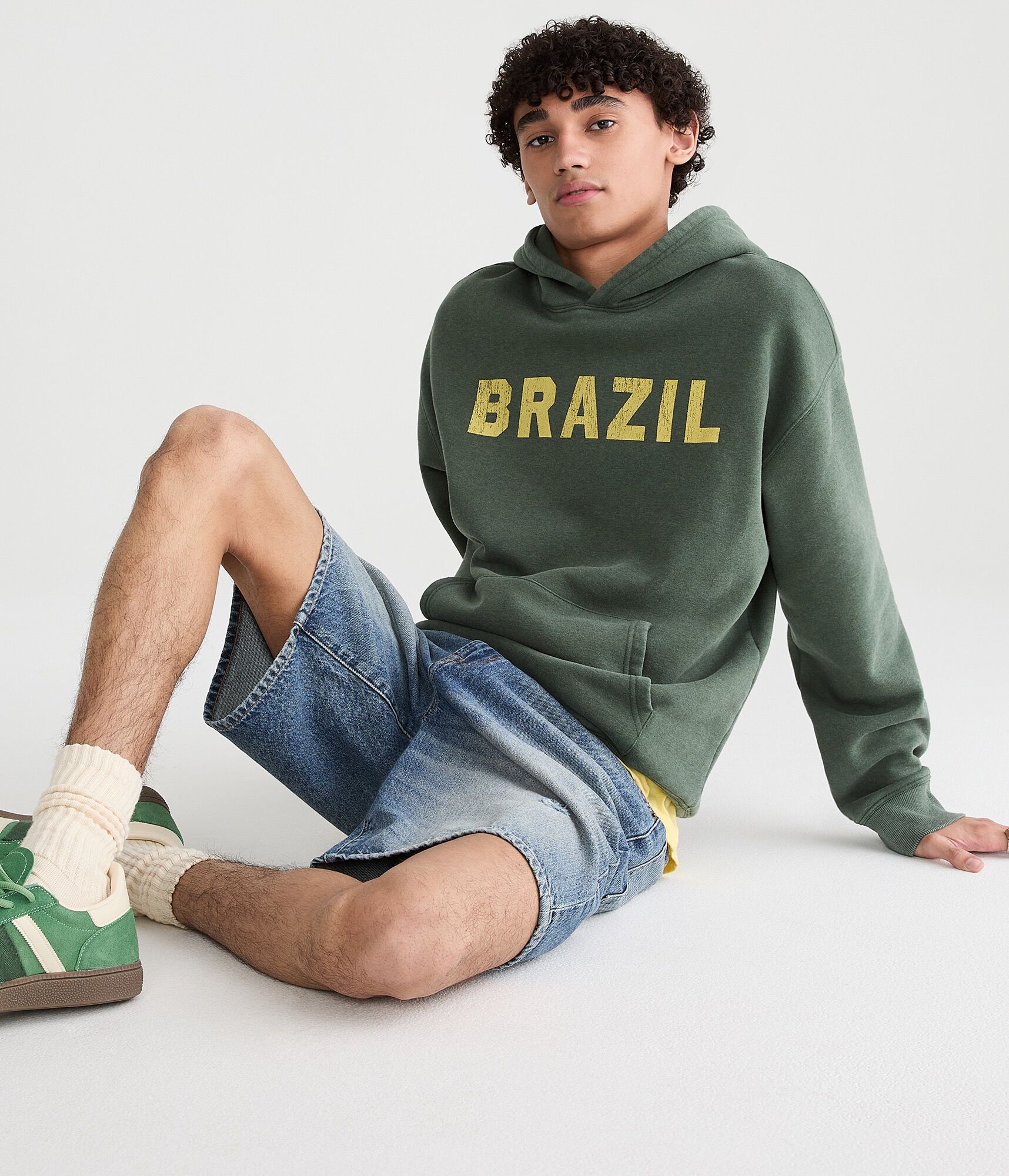 Brazil Flag Pullover Hoodie