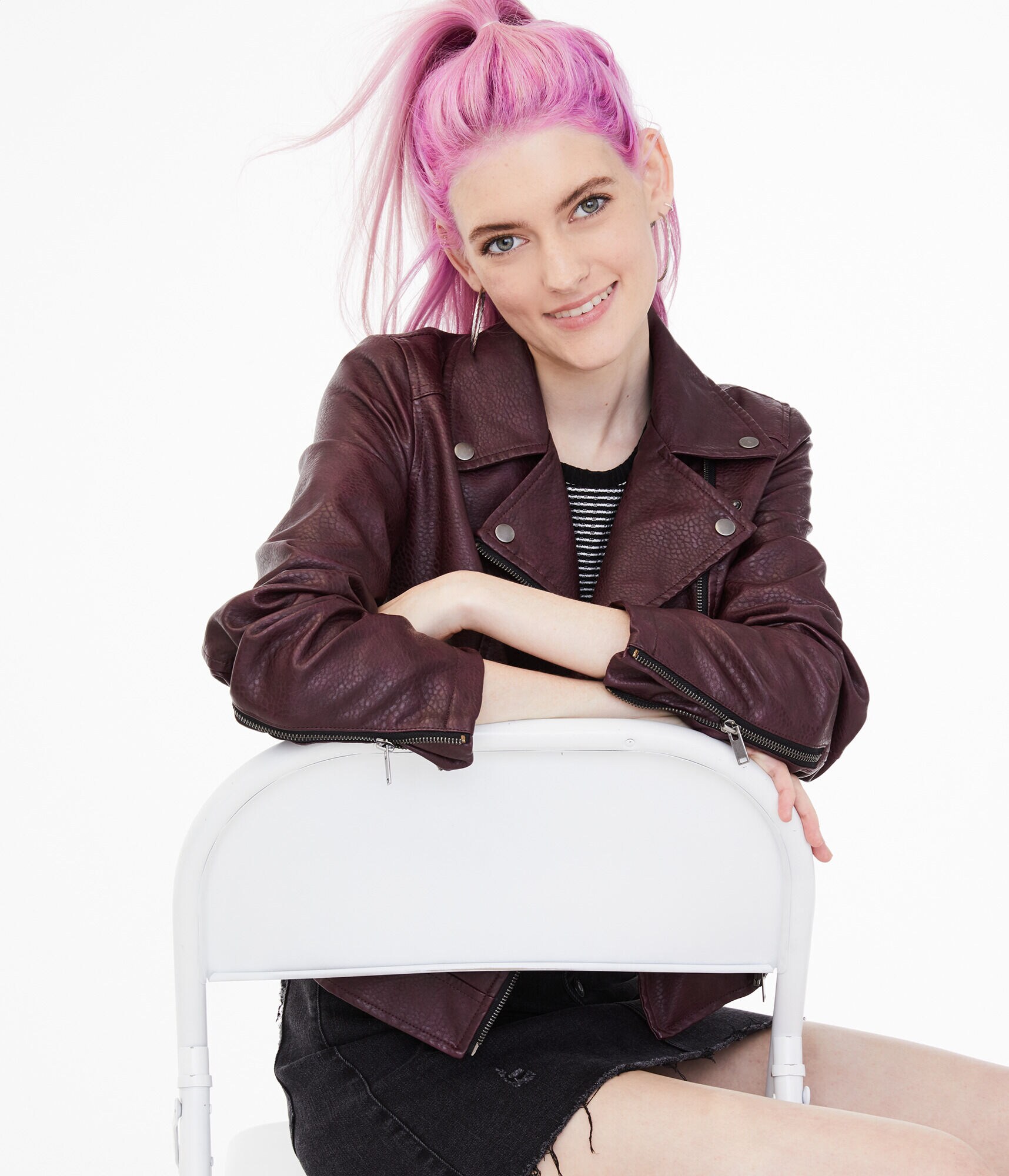 Faux Leather Moto Jacket