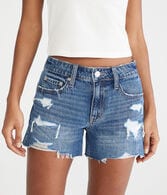 Low-Rise Baggy Denim Shorts 4"