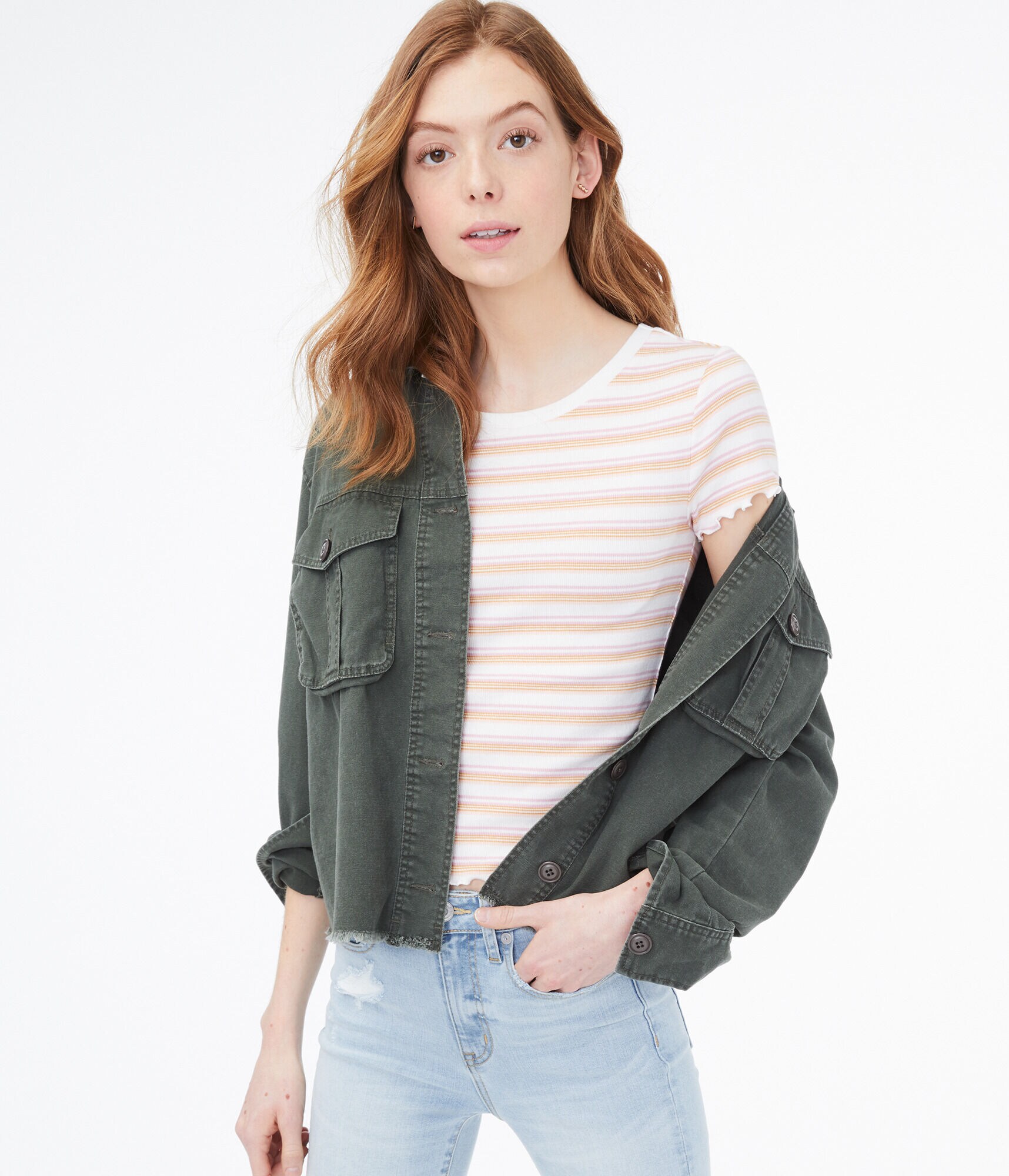 Striped Shrunken Tee