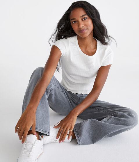 Seriously Soft Ribbed Cropped Shrunken Tee Seriously Soft Ribbed Cropped Shrunken Tee