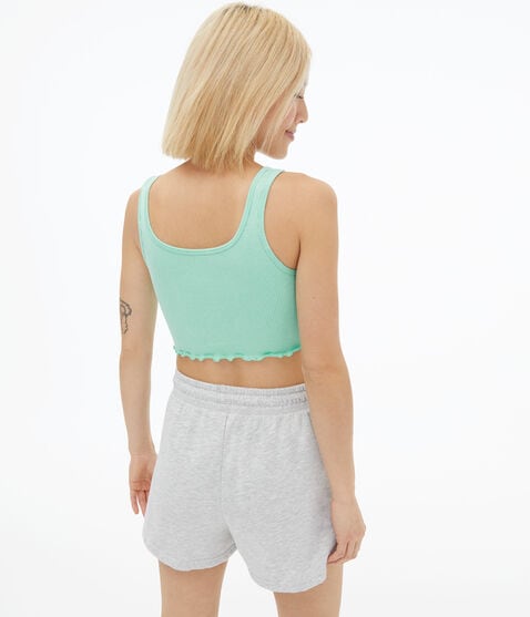 Acid Wash Seamless Cropped Scoop-Neck Tank