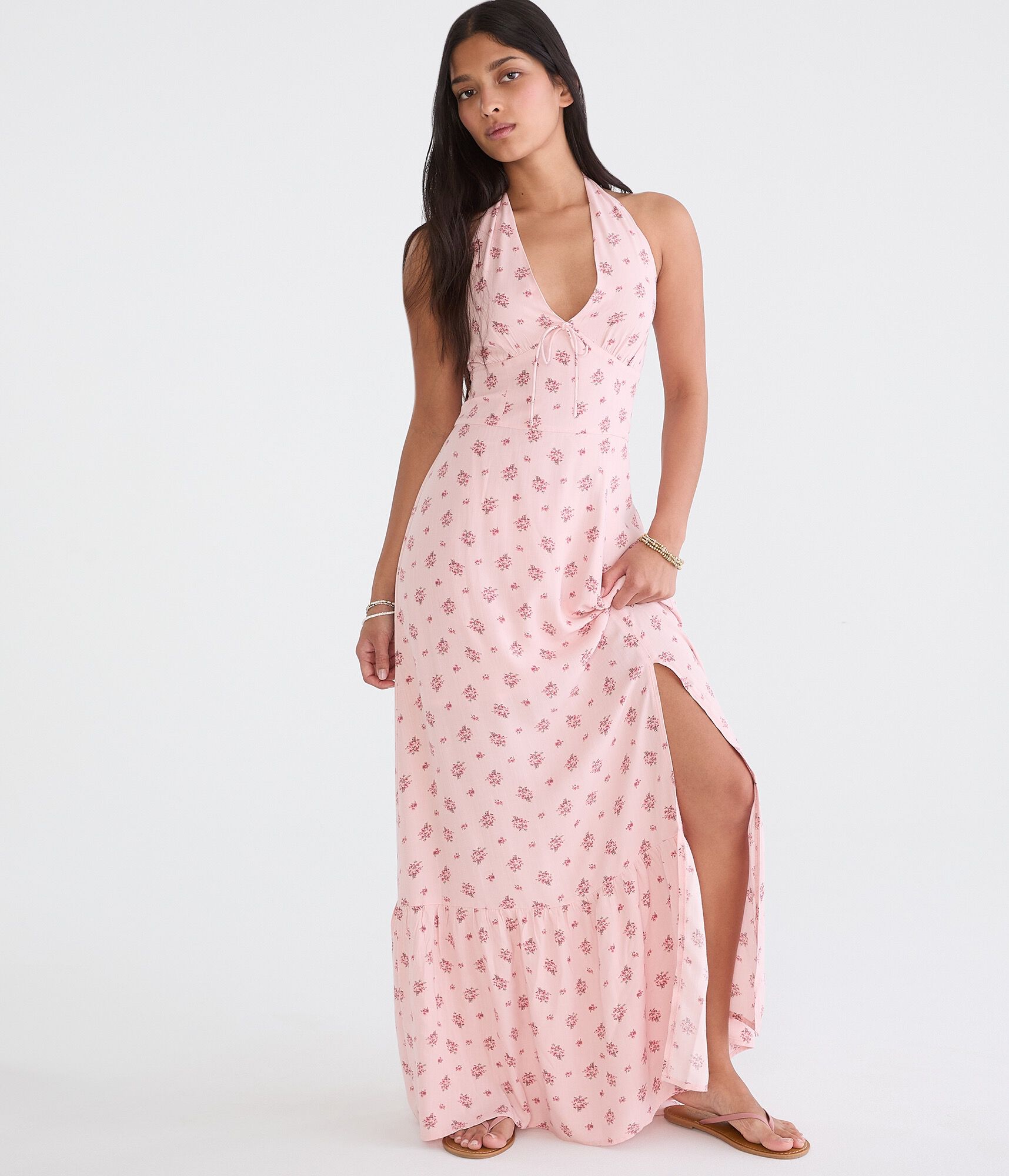 floerns women's sleeveless halter neck vintage floral print maxi dress Floerns Women's Sleeveless Halter Neck Vintage Floral Print Maxi Dress