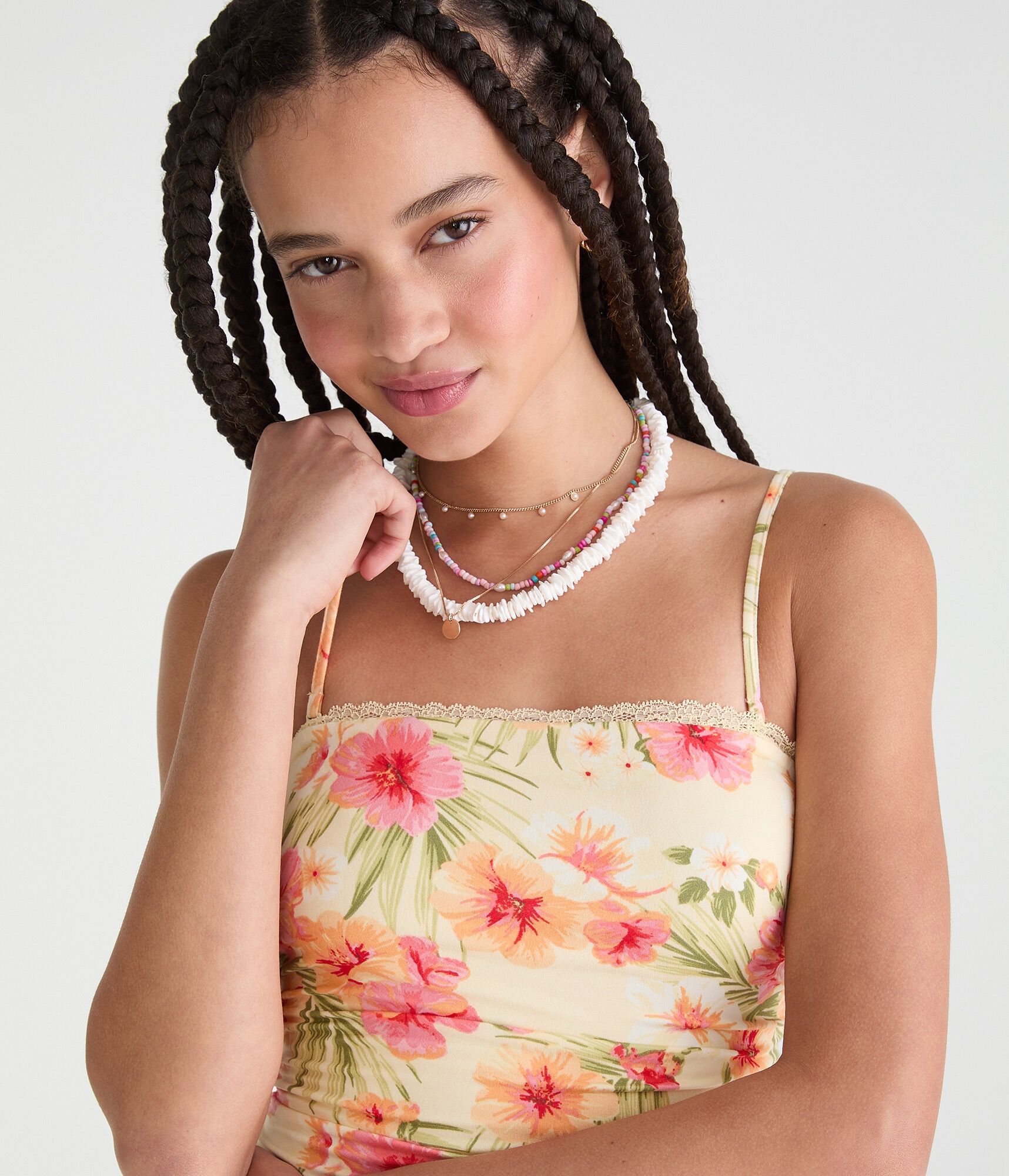 Floral Strapless Drop-Waist Mini Dress