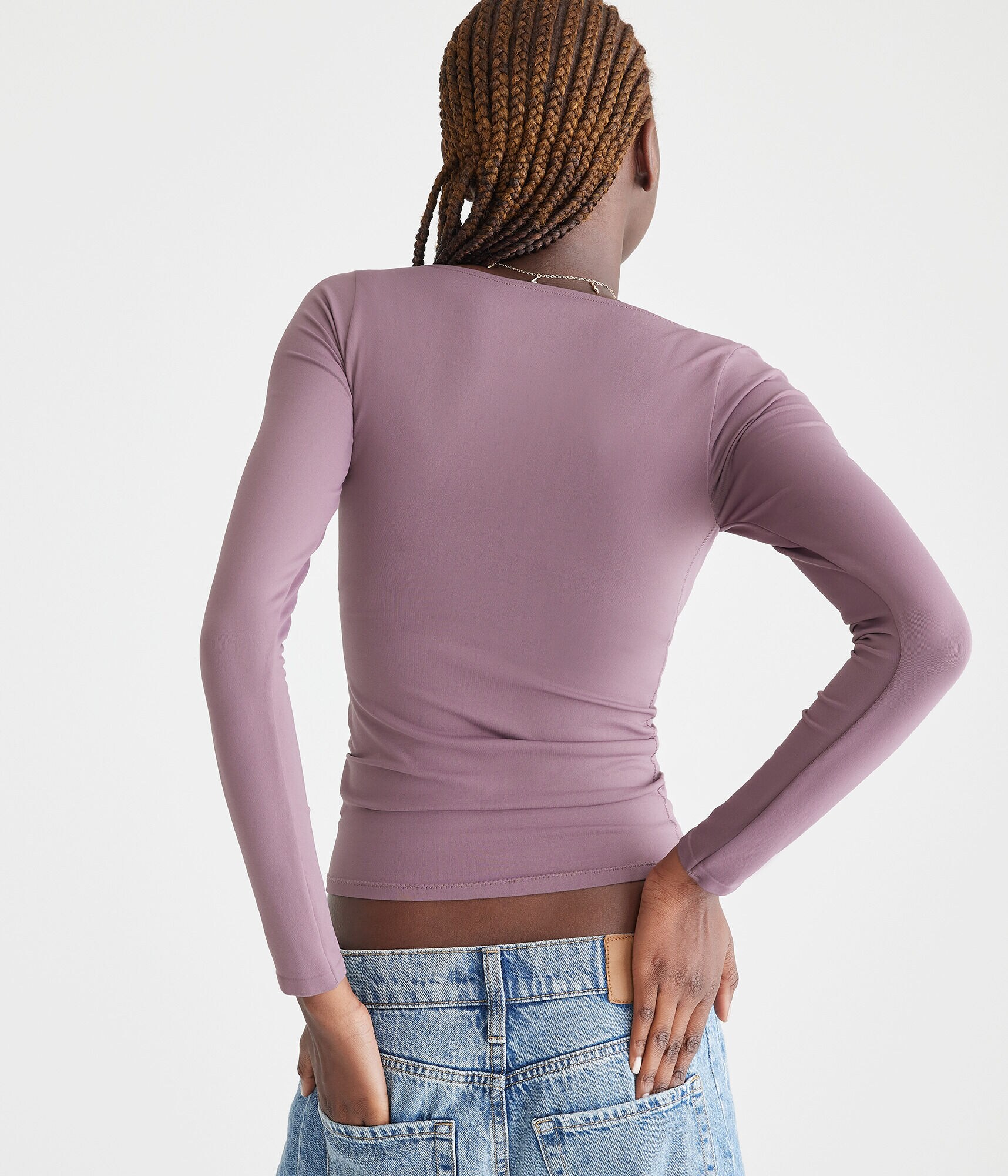 Long Sleeve Seriously Soft Sculpt Square-Neck Tee