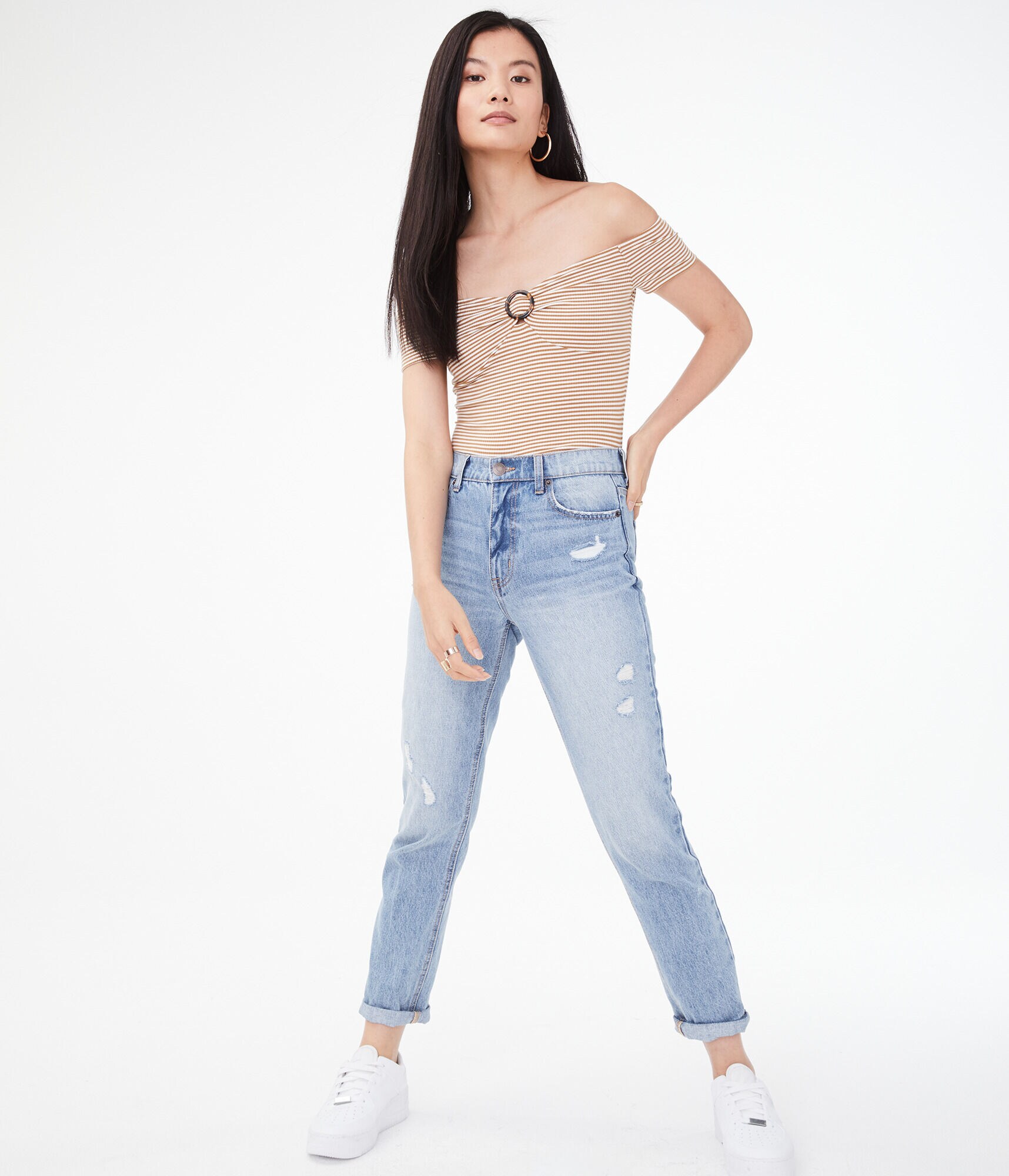 O-Ring Off-The-Shoulder Bodycon Top