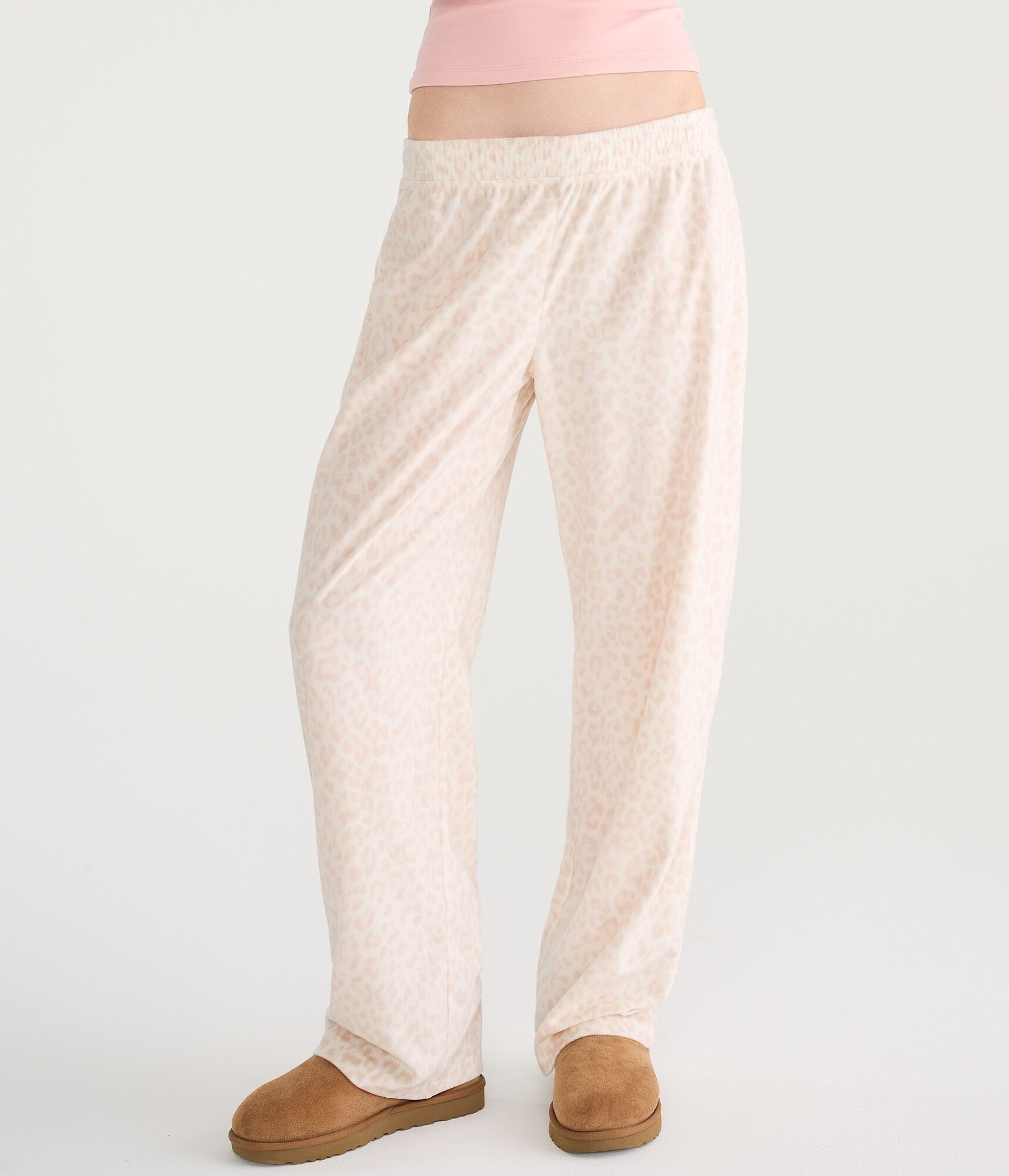 Leopard Print Polyfleece Sleep Pants