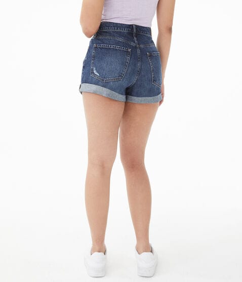 Real Denim High-Rise Curvy Mom Shorts