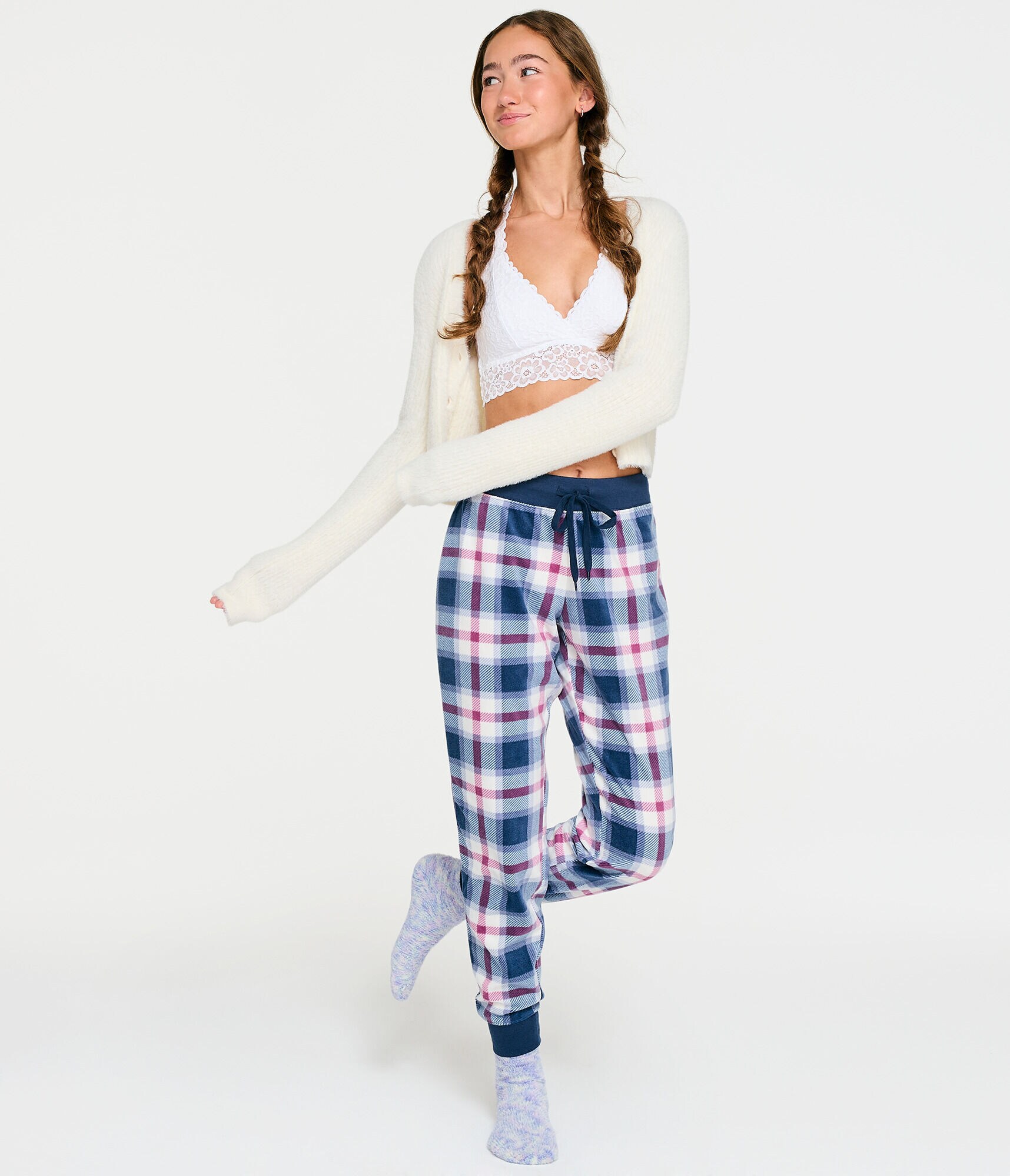 Plaid Polyfleece Sleep Joggers