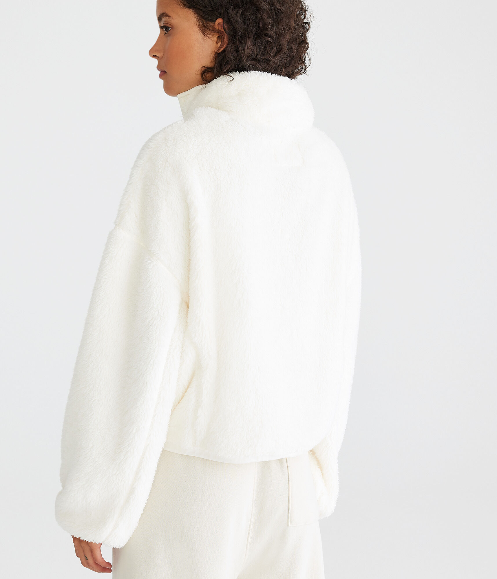 Sherpa Fleece Half-Zip Pullover Jacket