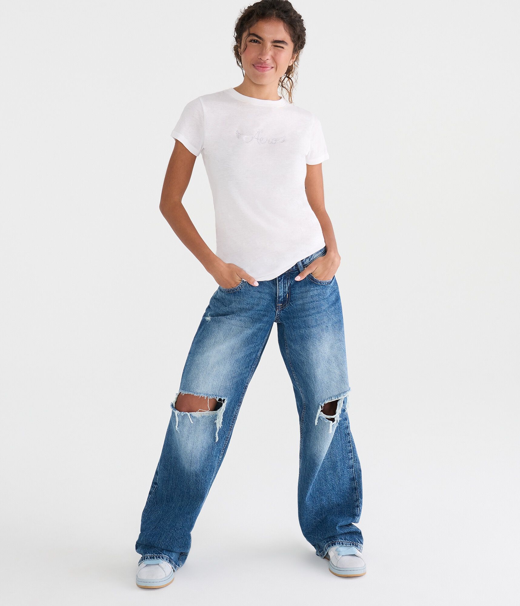 Aero Rhinestone Wings Graphic Tee