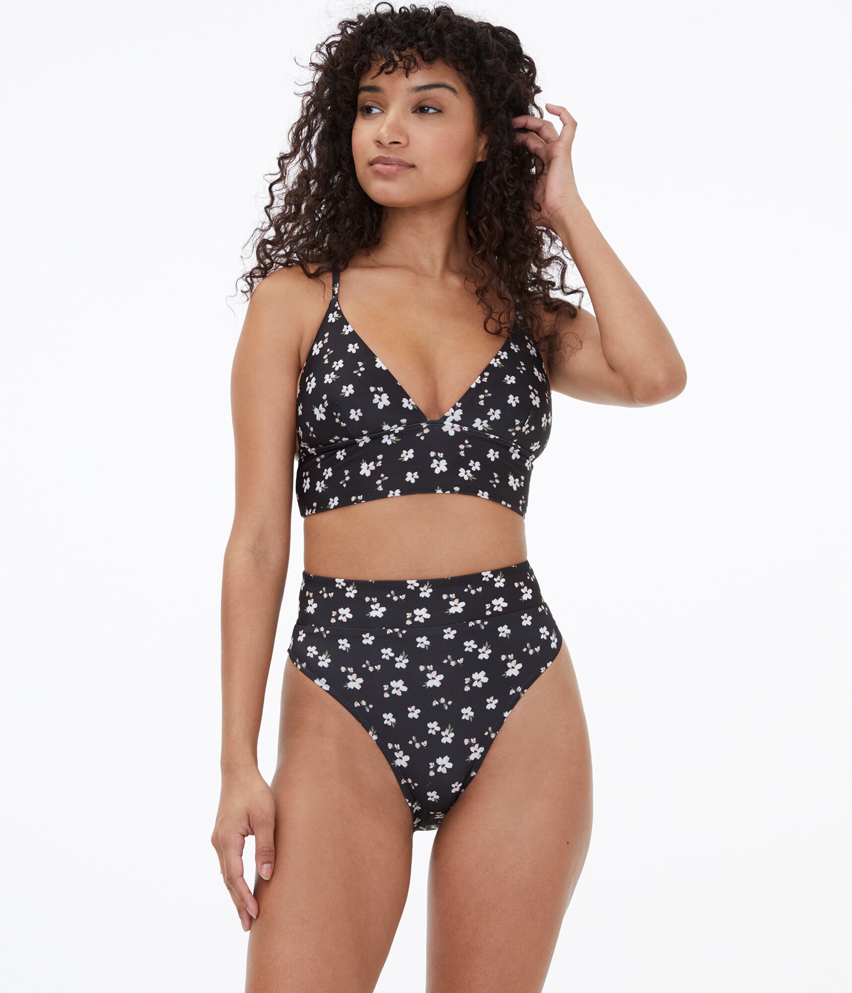 Floral High-Waisted Bikini Bottom