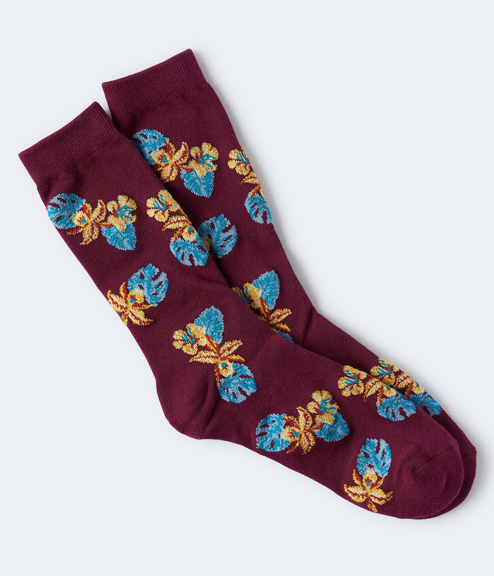 Tropical Flower Crew Socks