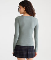 Long Sleeve Seriously Soft Ribbed V-Neck Baby Tee