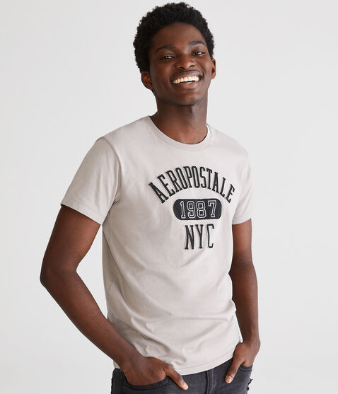 Aeropostale 1987 Arch Appliqué Graphic Tee Aeropostale 1987 Arch Appliqué Graphic Tee