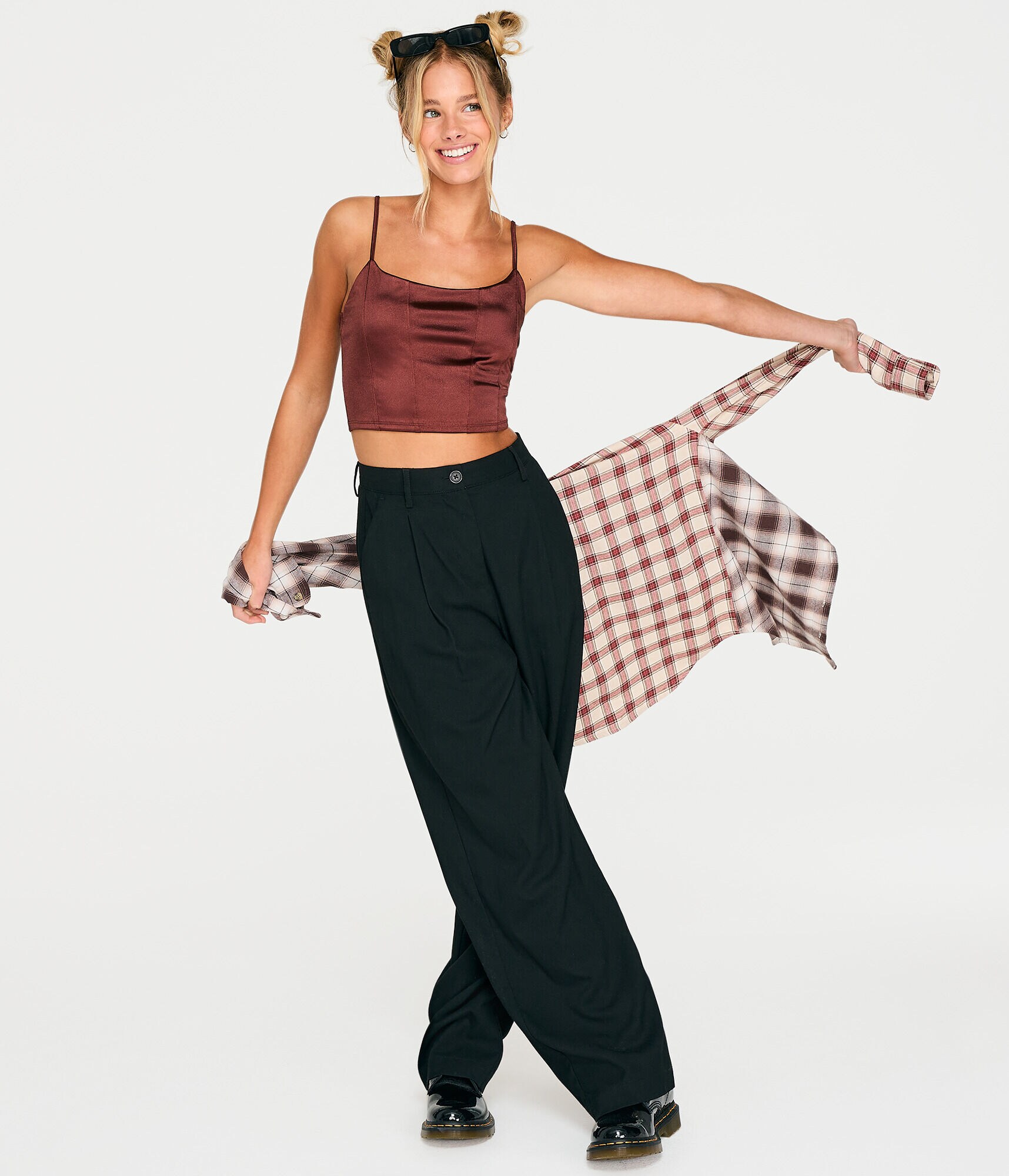 Satin Cropped Corset Tank