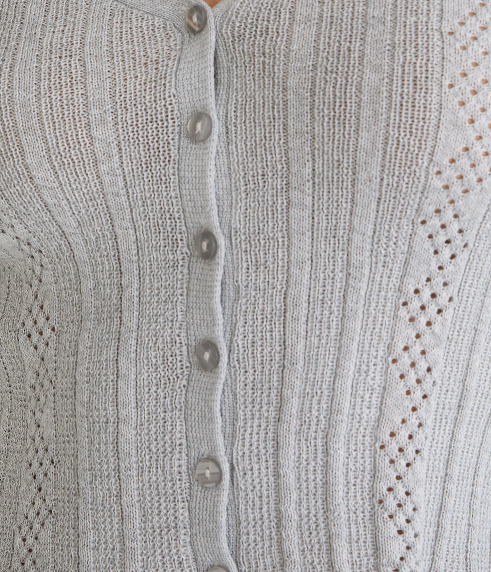 Long Sleeve Textured Cropped Cardigan