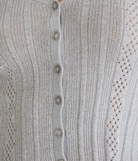 Long Sleeve Textured Cropped Cardigan