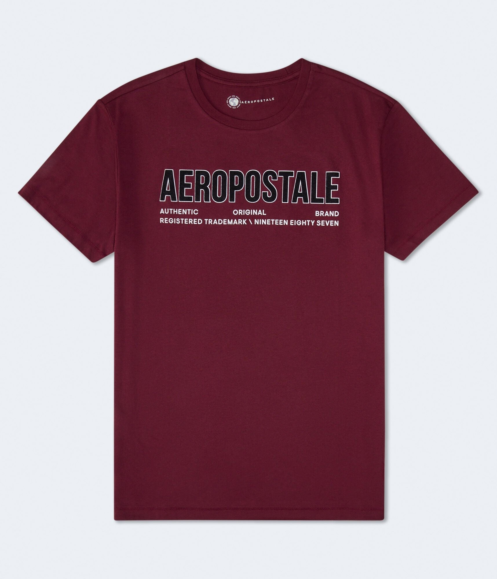 Aeropostale Authentic Logo Flocked Graphic Tee