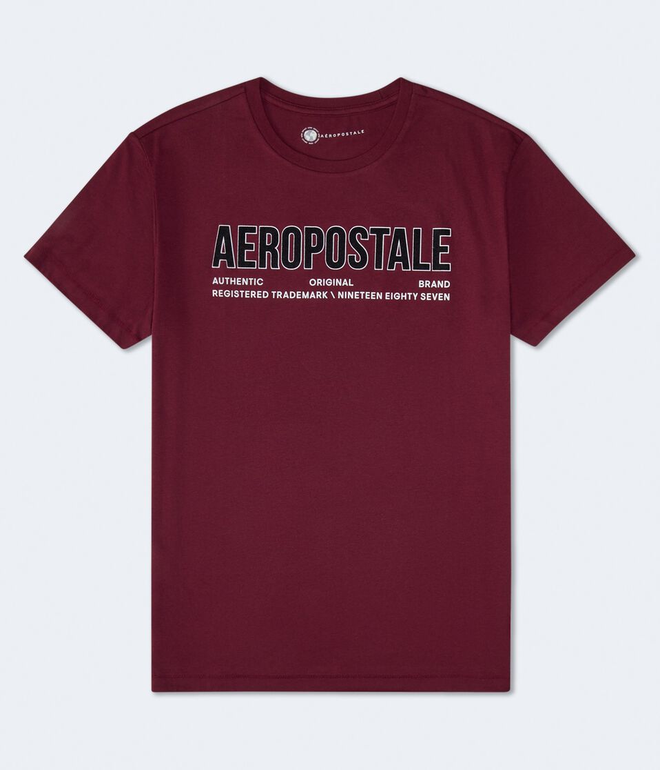 Aeropostale Authentic Logo Flocked Graphic Tee