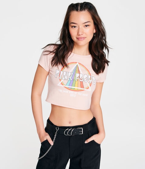 Pink Floyd Prism Cropped Graphic Tee Pink Floyd Prism Cropped Graphic Tee