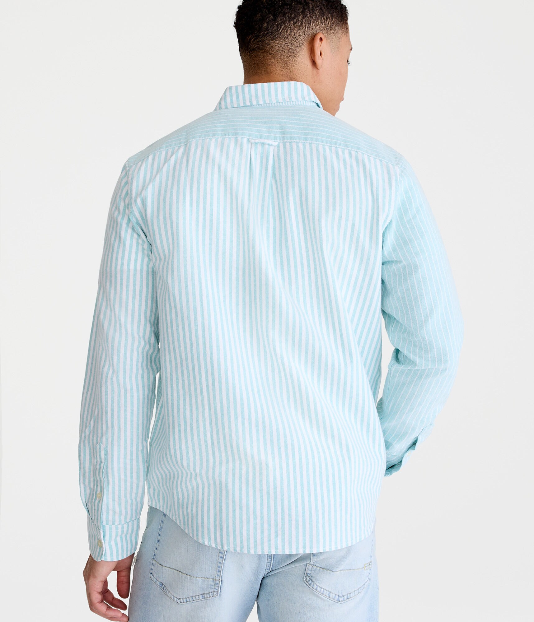 Long Sleeve Striped Oxford Shirt