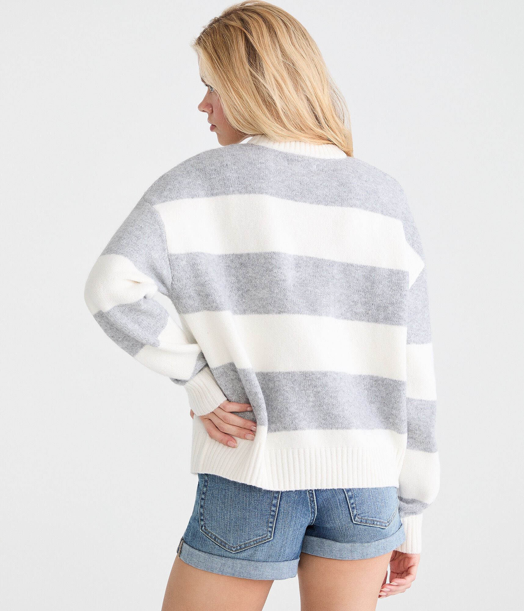 Striped Oversized Crew Sweater