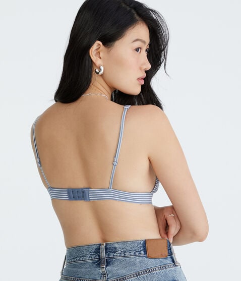 Striped Plunge Triangle Bra