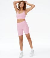 Ribbed High-Rise Bike Shorts