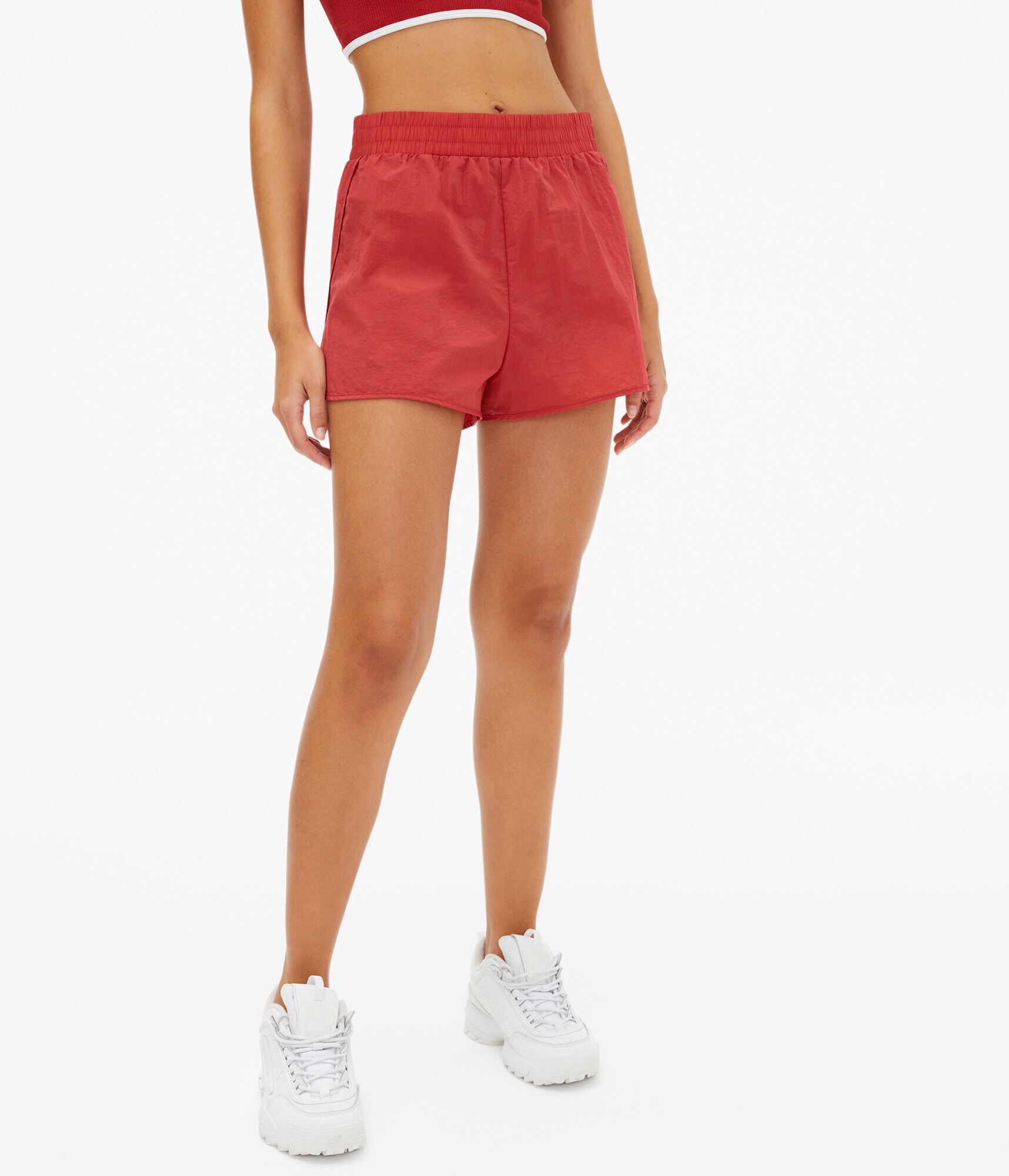 High-Rise Windbreaker Shorts
