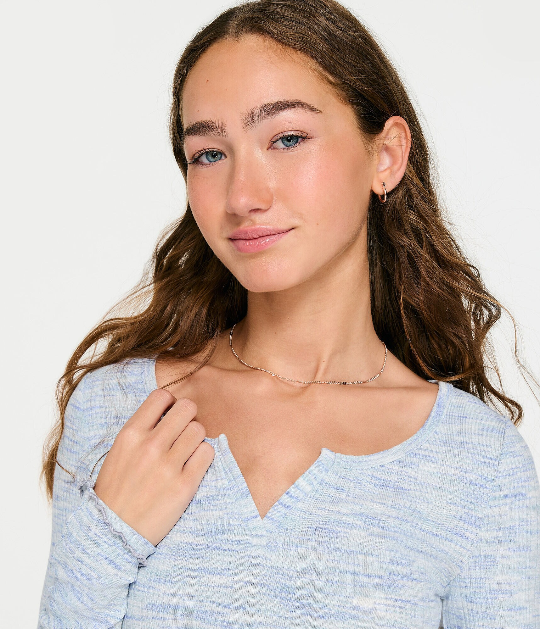 Long Sleeve Space-Dye Cropped Shrunken Tee