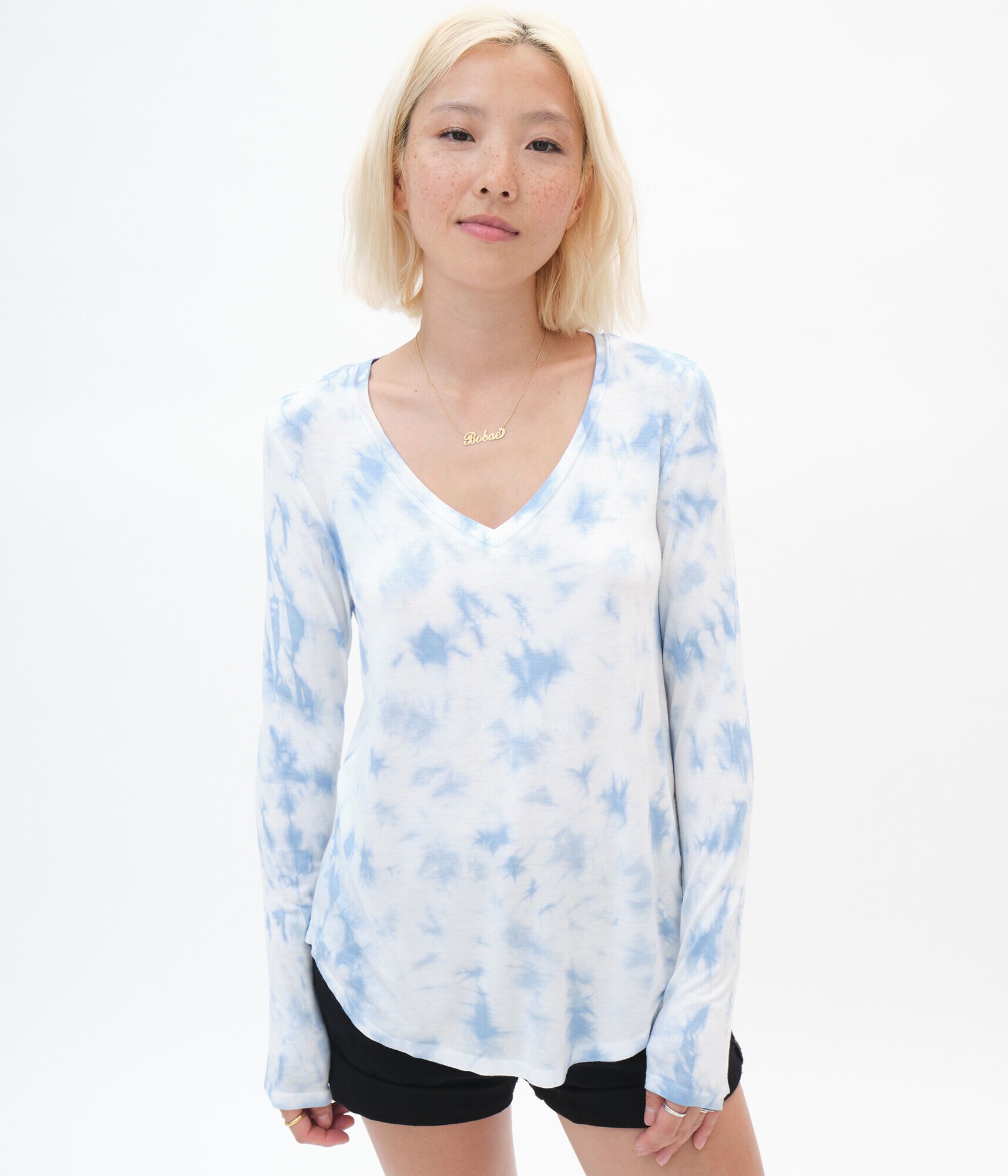 Long Sleeve Seriously Soft Tie-Dye V-Neck Tee