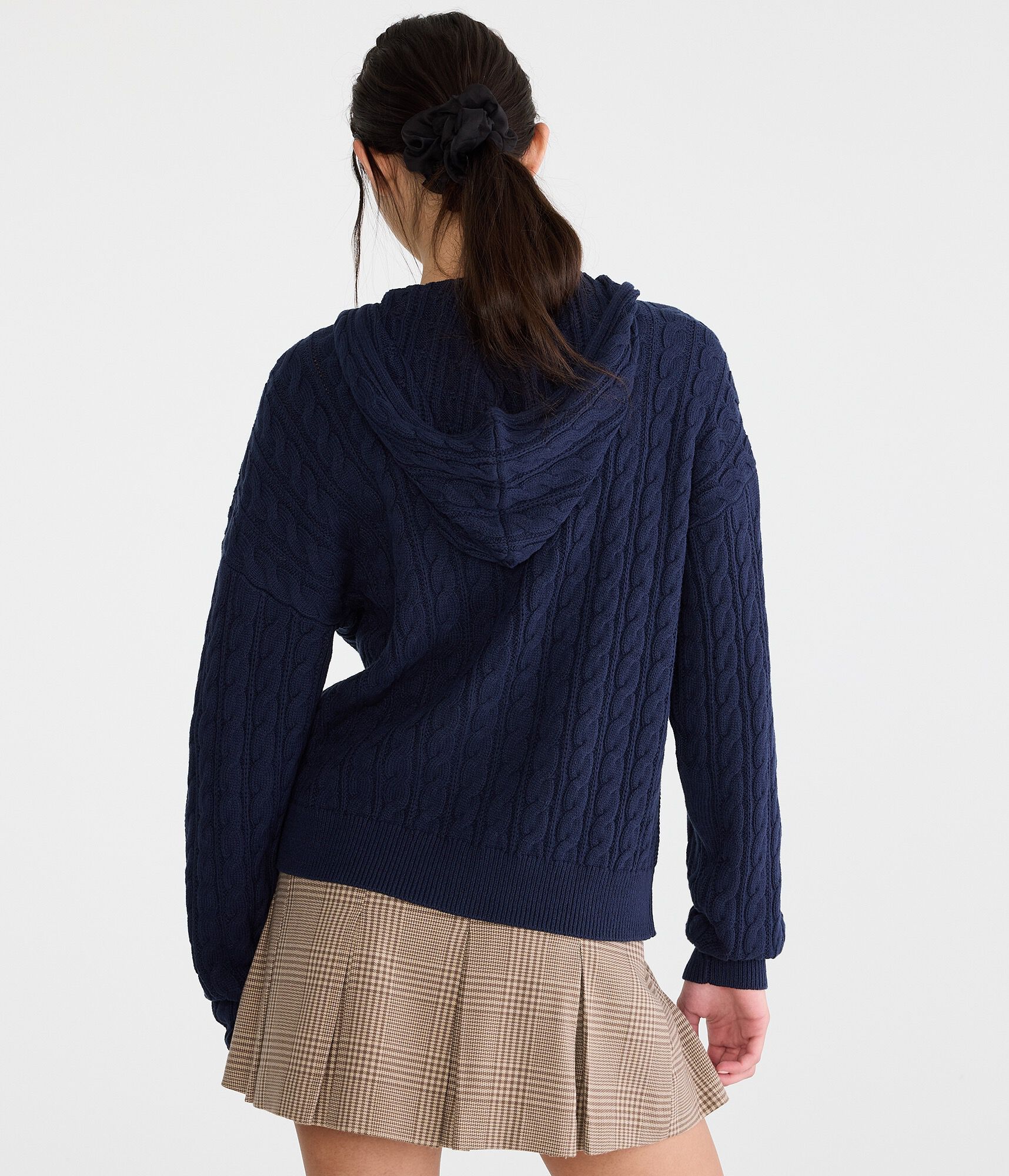 Cable Full-Zip Hooded Sweater