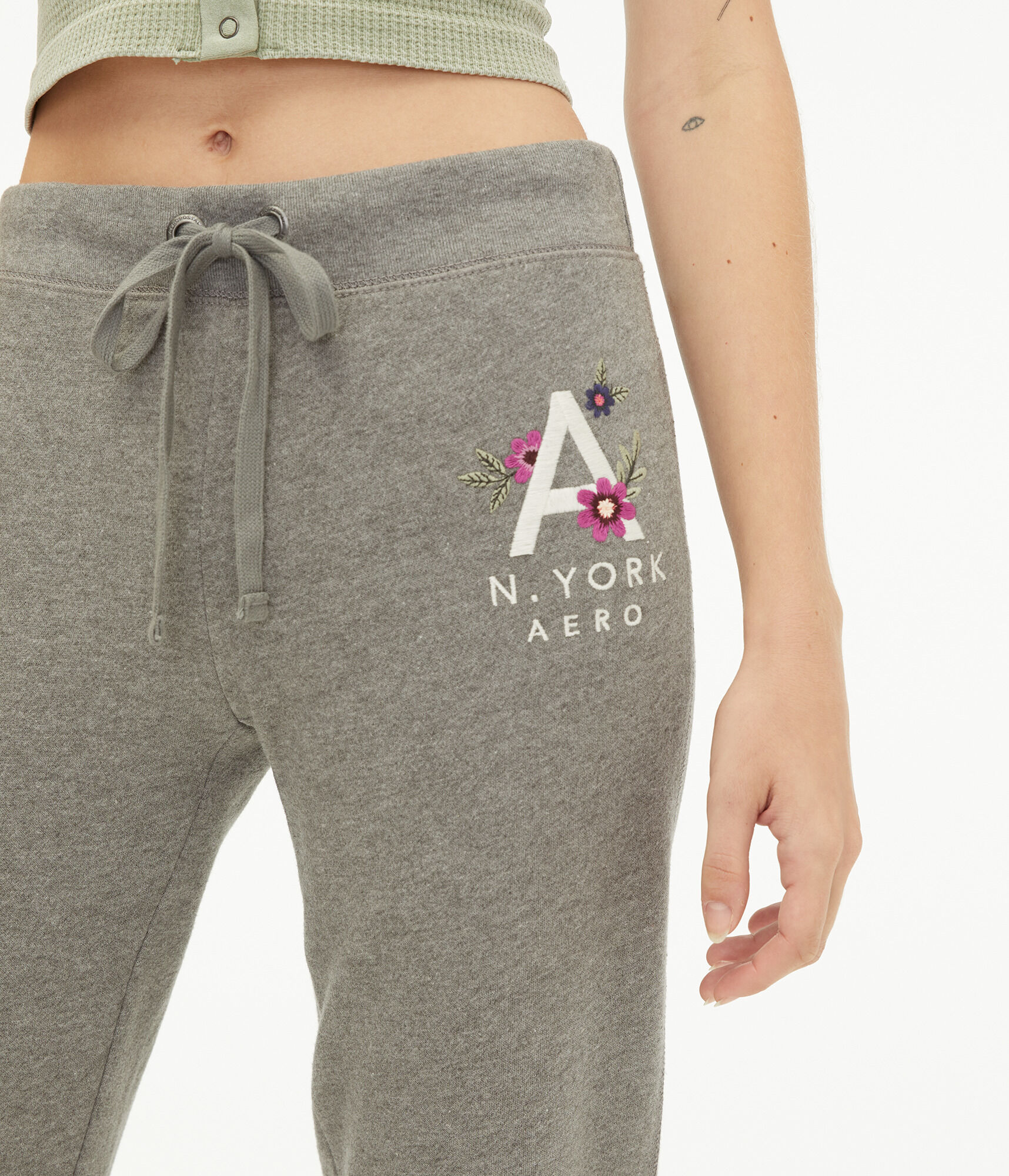 Floral Logo Letter Jogger Sweatpants