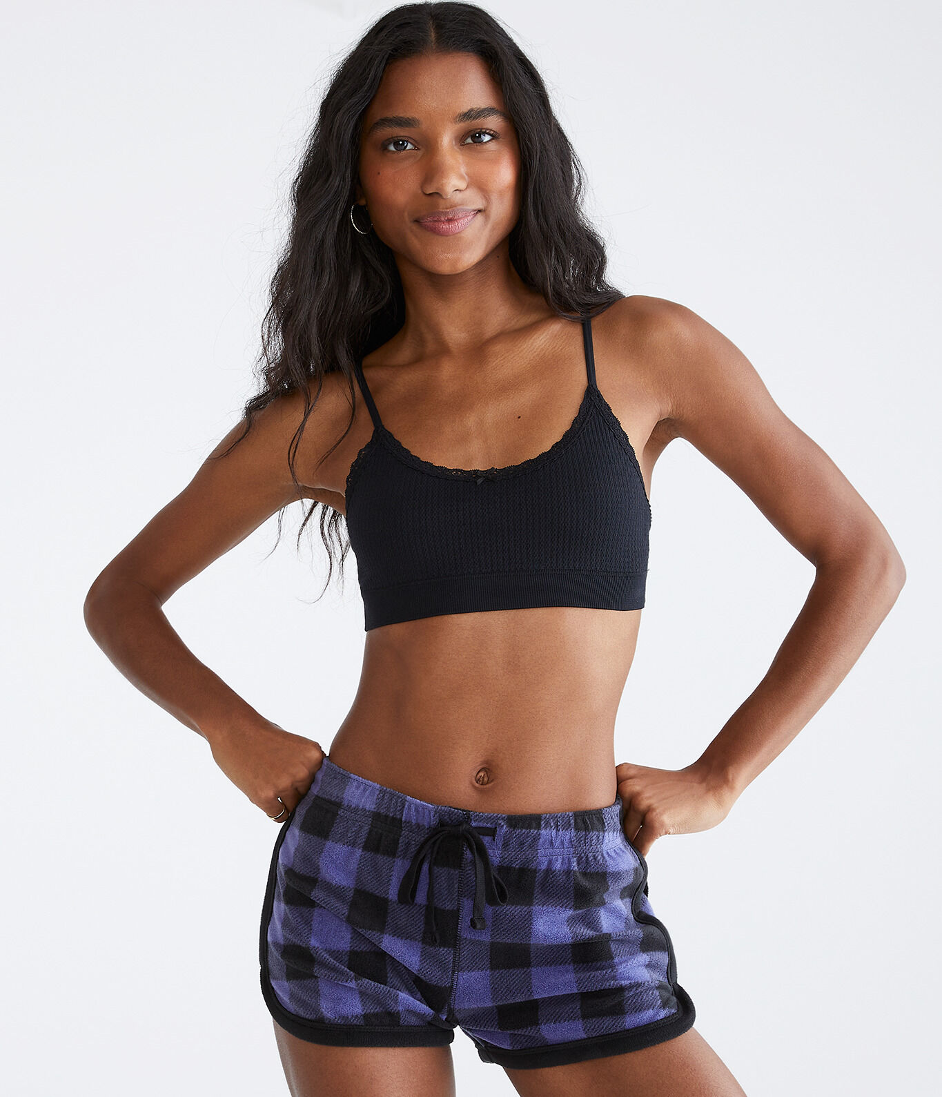 Buffalo Plaid Polyfleece Sleep Shorts