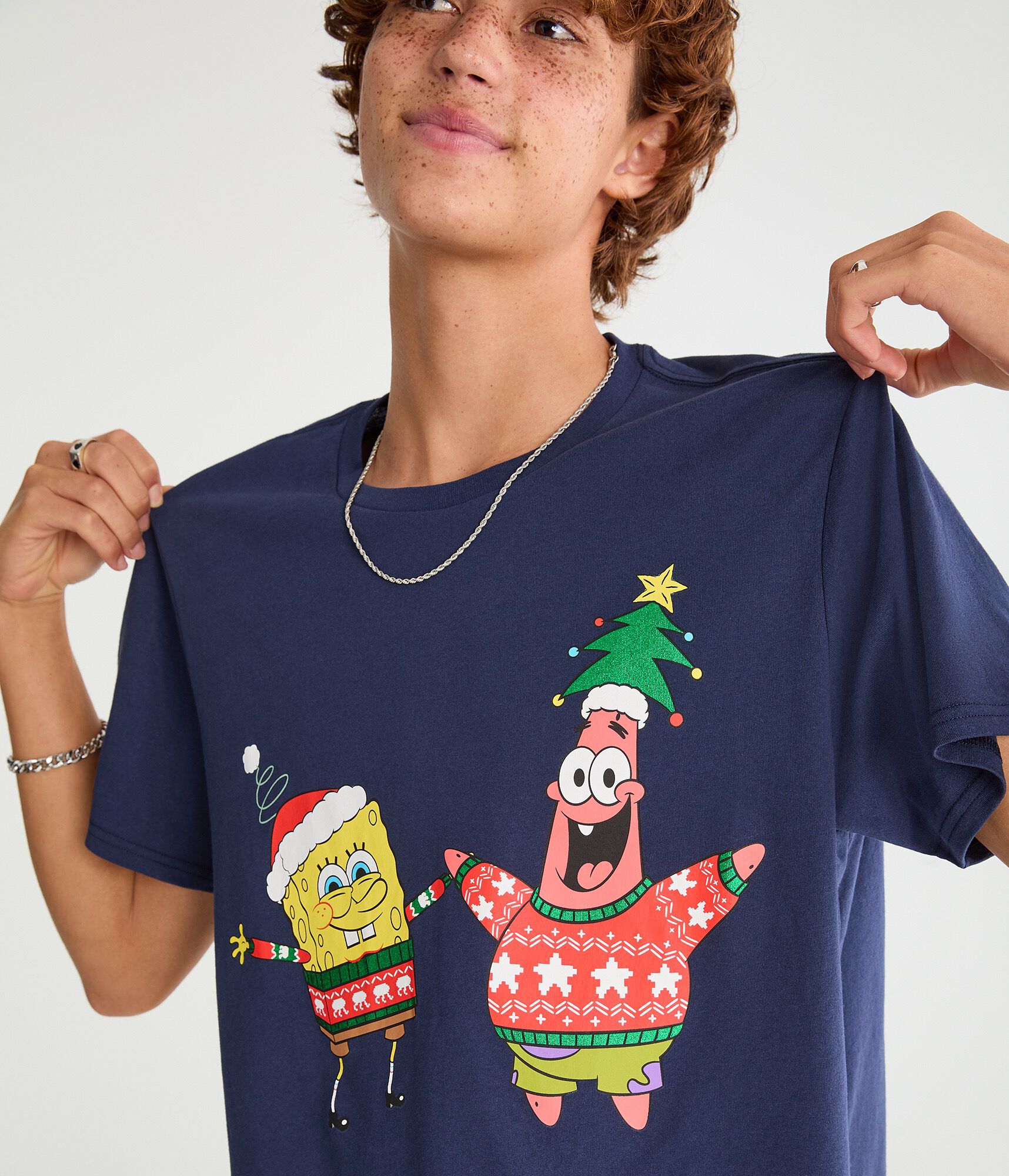 SpongeBob x Aero Christmas Sweaters Relaxed Graphic Tee