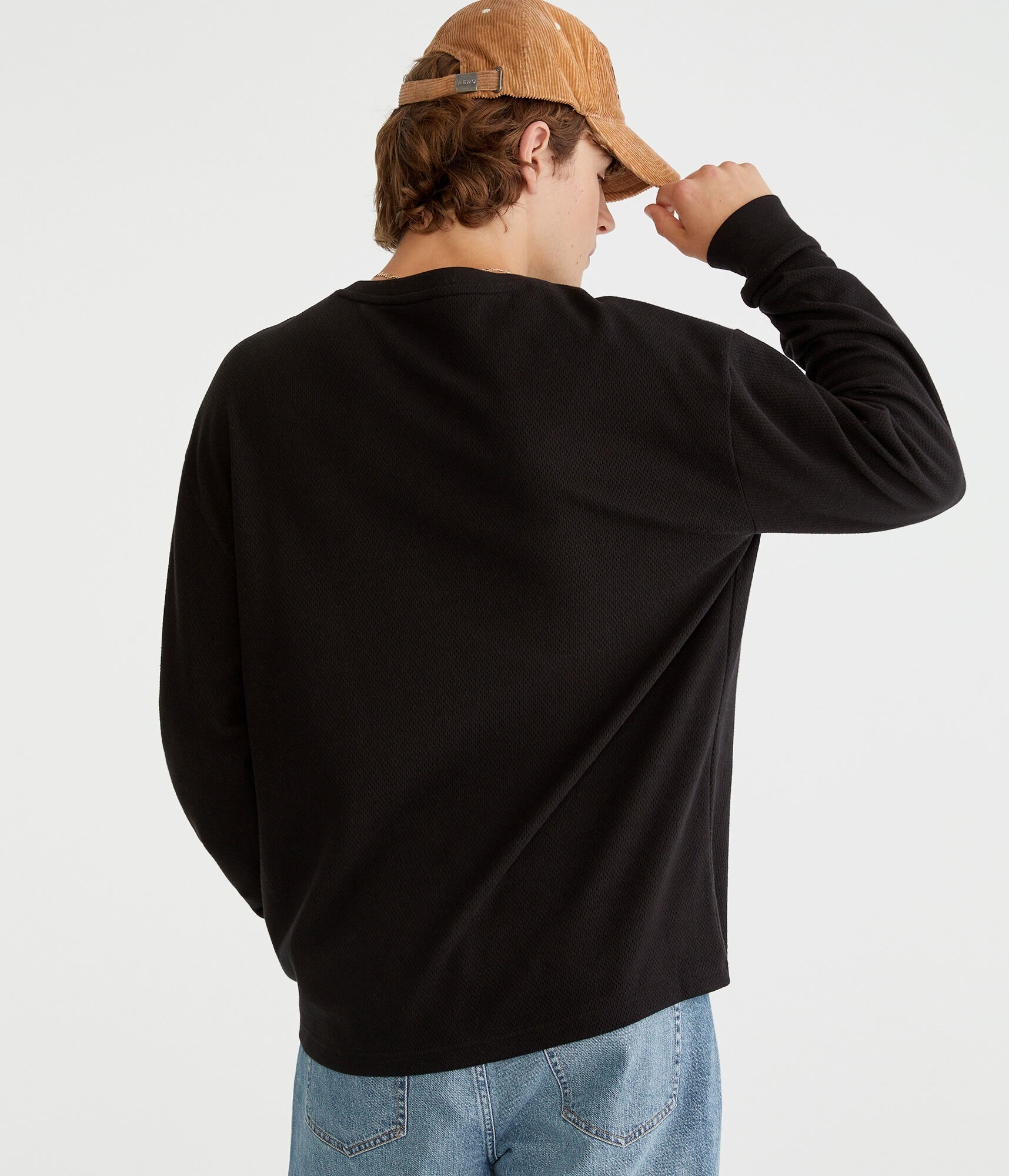 Long Sleeve Tonal Logo Thermal Crew Tee