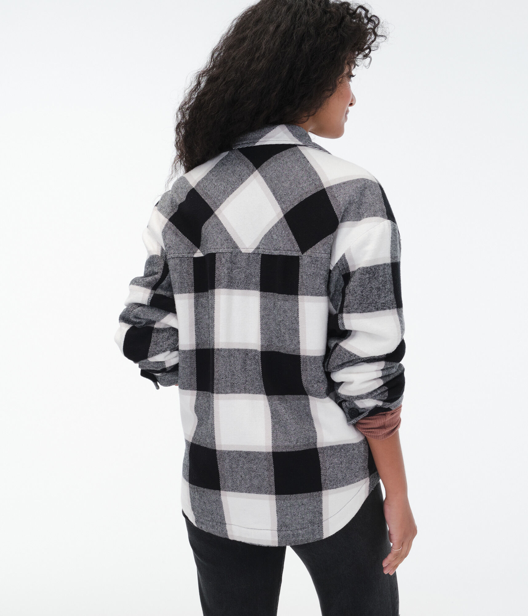 Plaid Flannel Buttoned Shirt Jacket