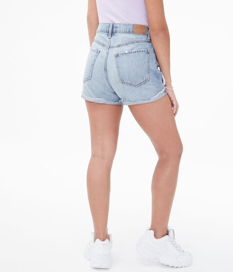 High-Rise Denim Mom Shorts