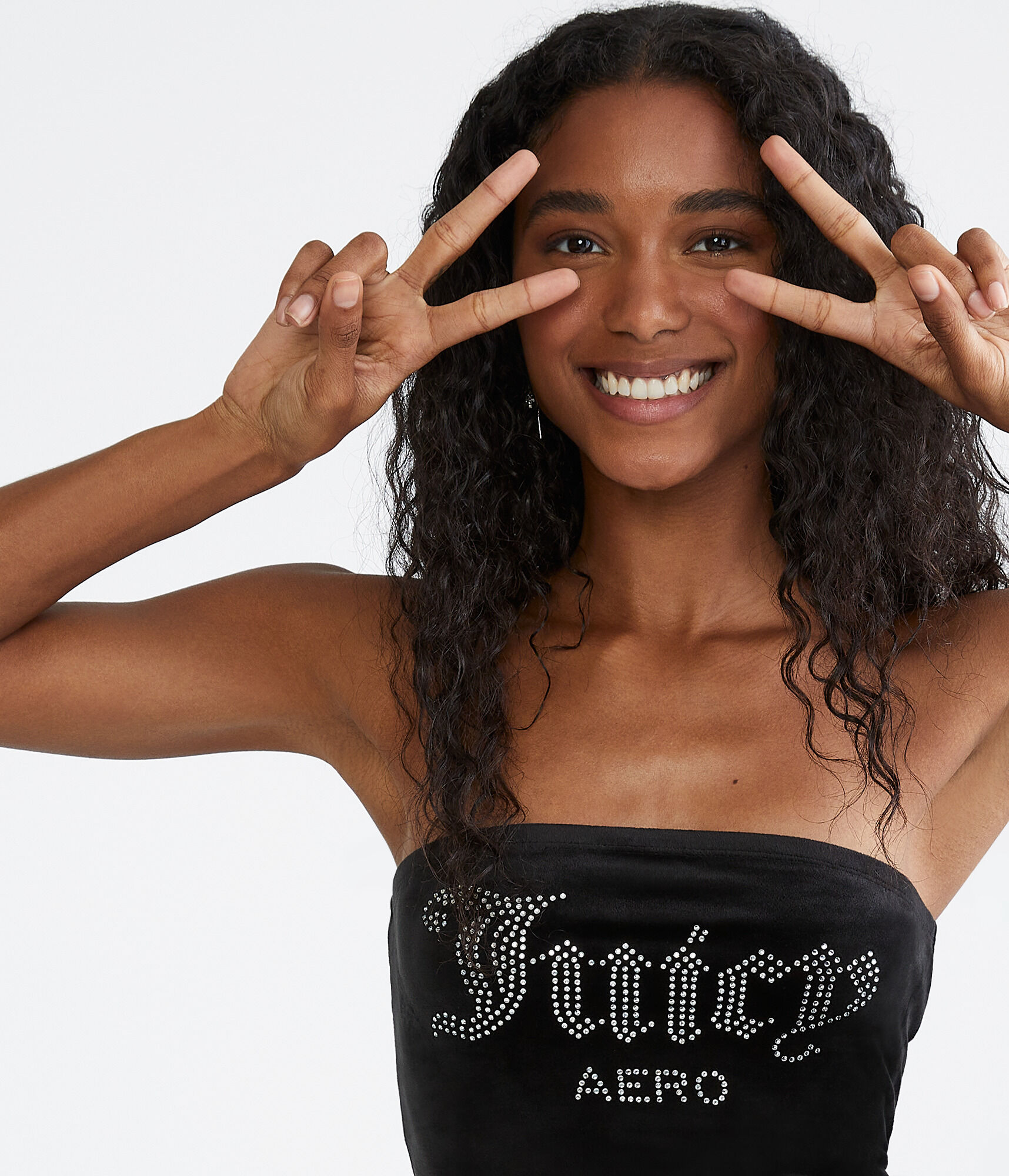 Juicy Couture X AERO Bling Velour Tube Top