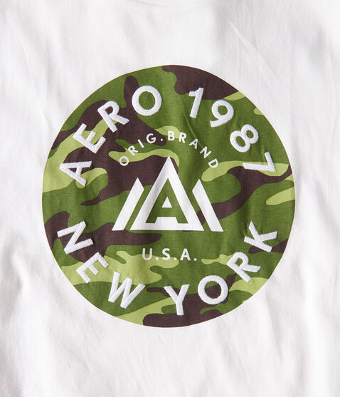 Aero 1987 Camo Circle Graphic Tee Aero 1987 Camo Circle Graphic Tee